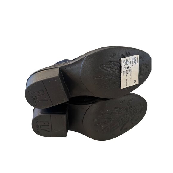 Fly London Dari Size 38 US 7.5 Anthracite Black Suede NWB Leather Ankle Bootie - Picture 4 of 14